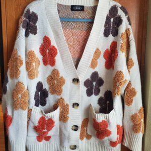 NEW Cider Floral Print Sweater Knit Cardigan